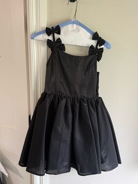bebe Black Bow-Accent Formal Dress for Girls